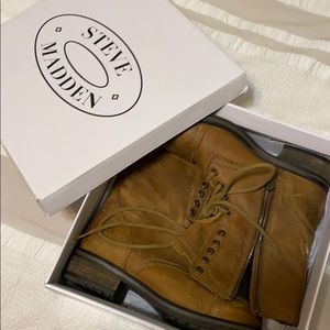 Steve Madden Cognac Combat Boots